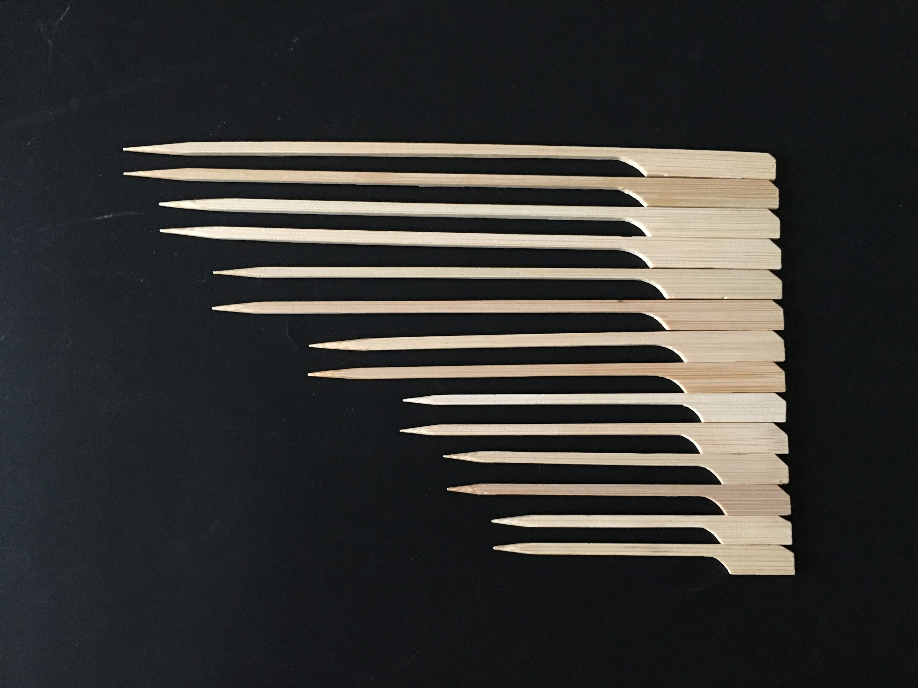 Natural bamboo paddle pick 9/10/12/15/18/20/25/30/35mm