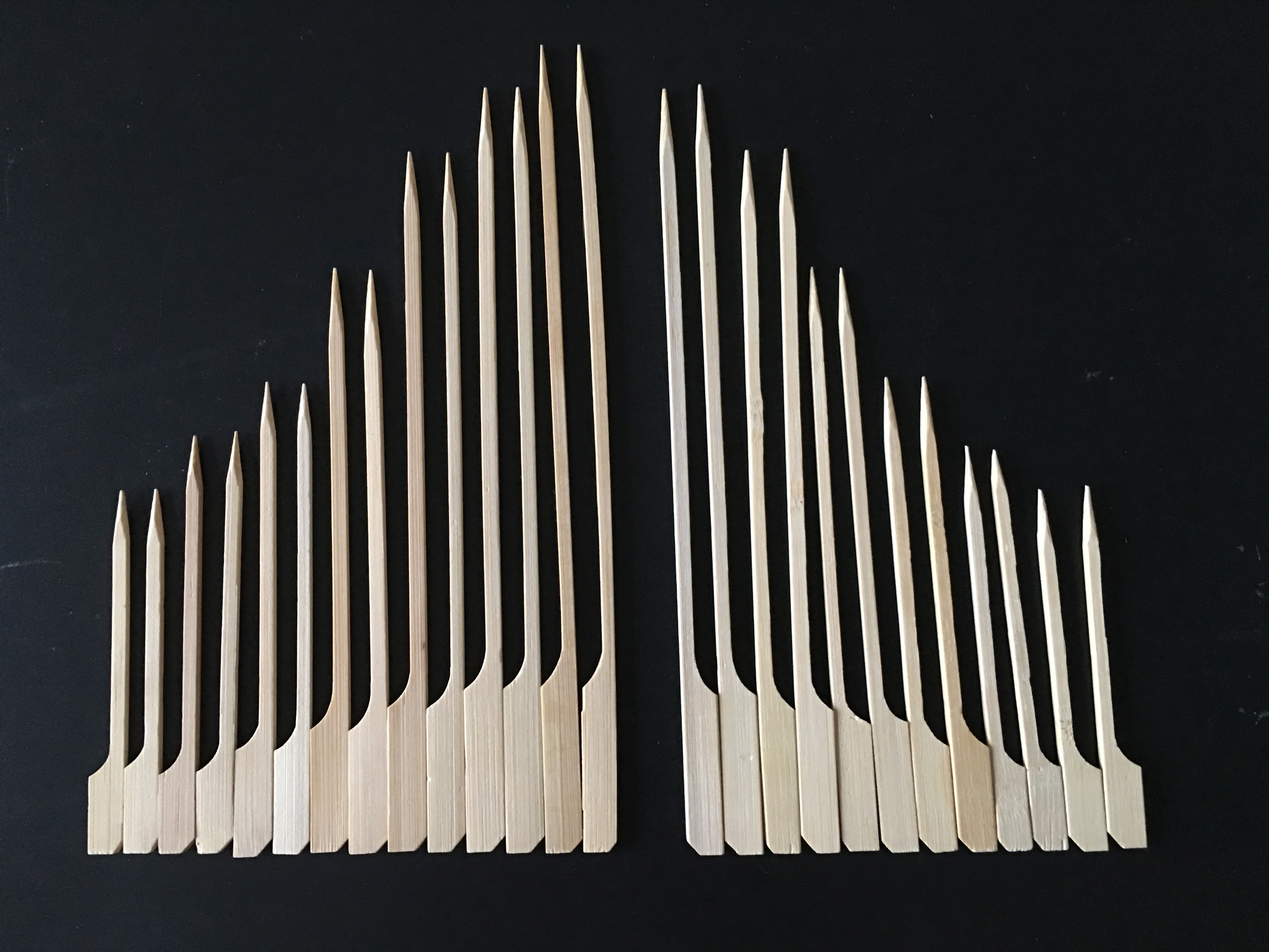 Natural bamboo paddle pick 9/10/12/15/18/20/25/30/35mm