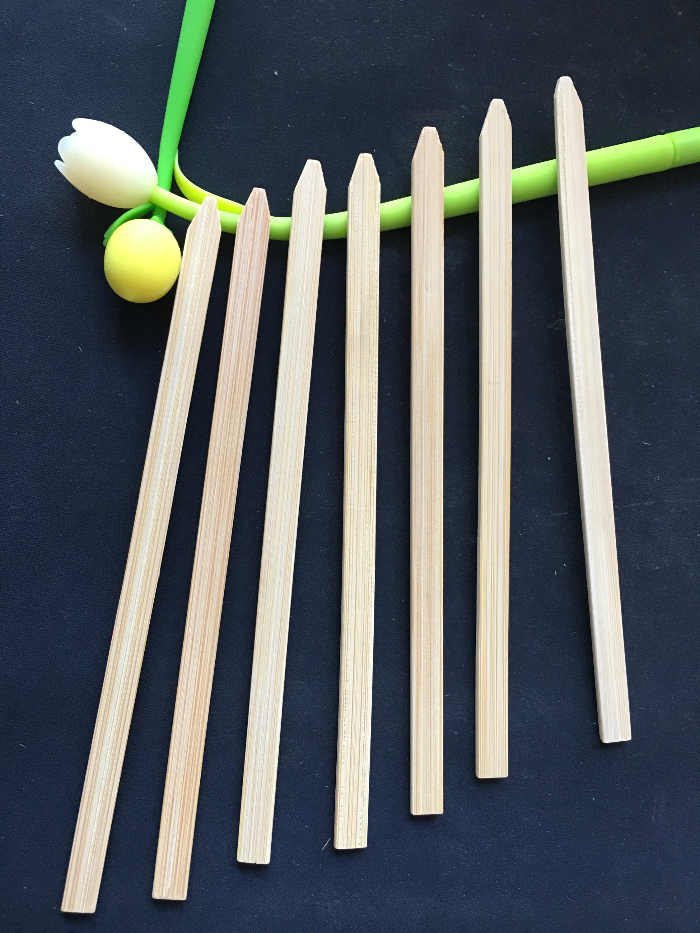 Green flat bamboo skewer 9/10/12/15/18/20/25/30/35mm