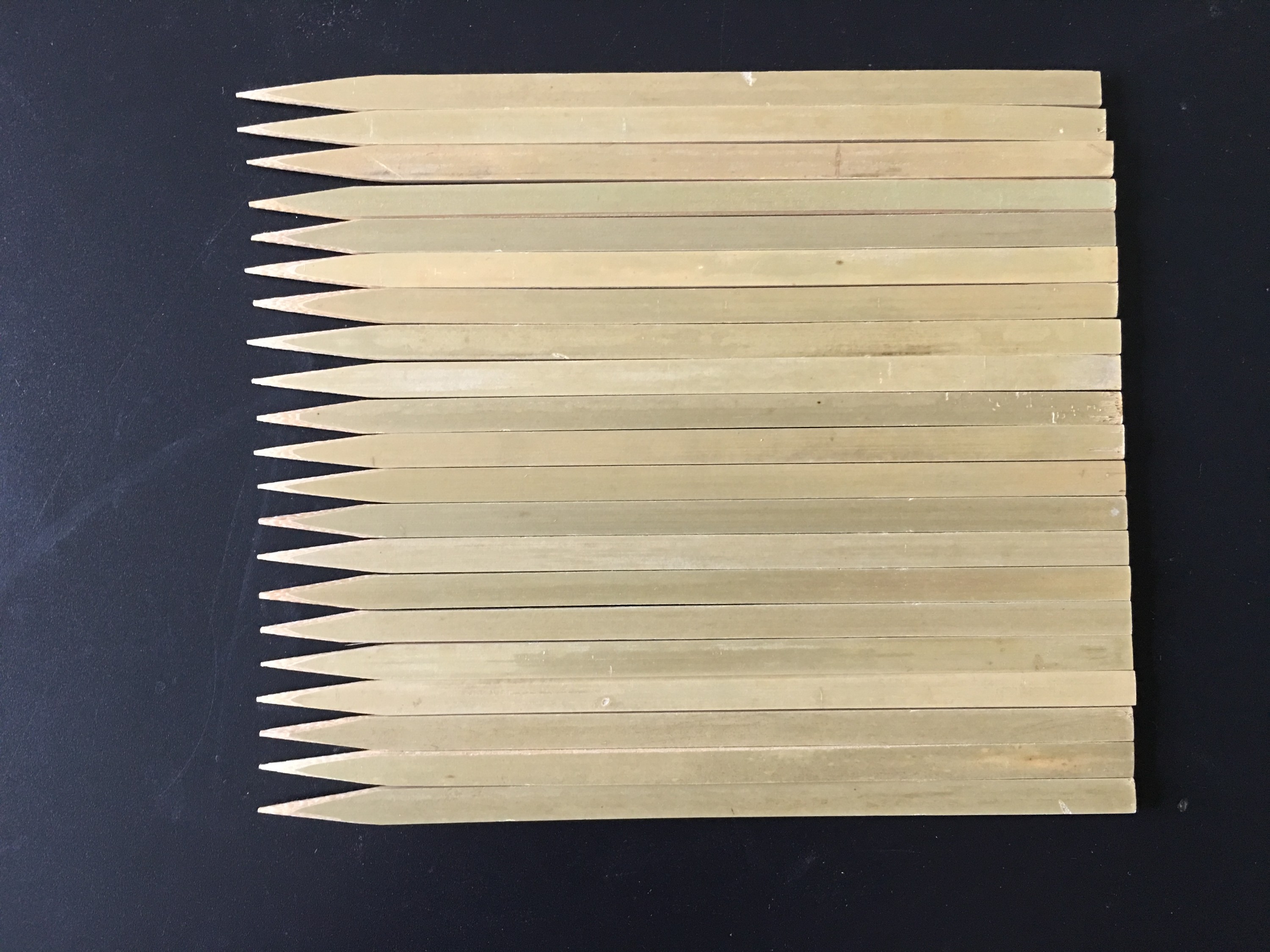 Green flat bamboo skewer 9/10/12/15/18/20/25/30/35mm