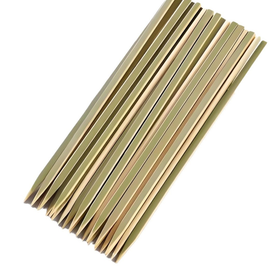 Green flat bamboo skewer 9/10/12/15/18/20/25/30/35mm