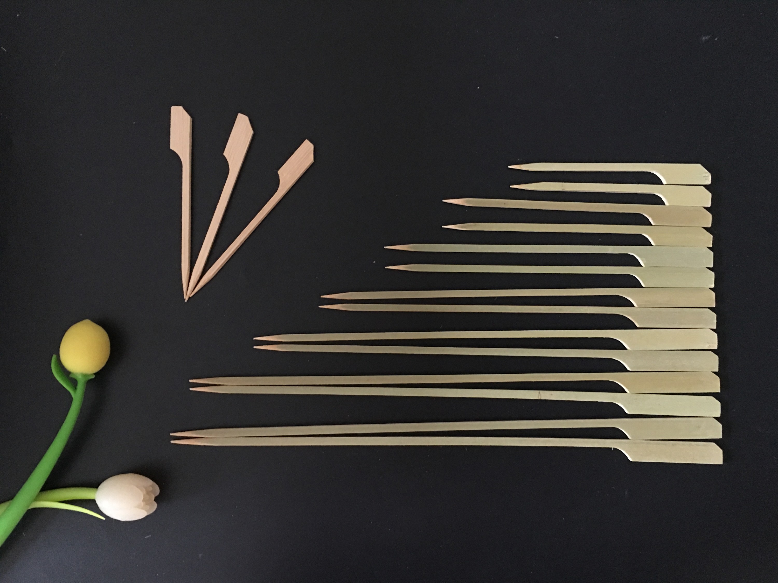 Green bamboo paddle pick 9/10/12/15/18/20/25/30/35mm