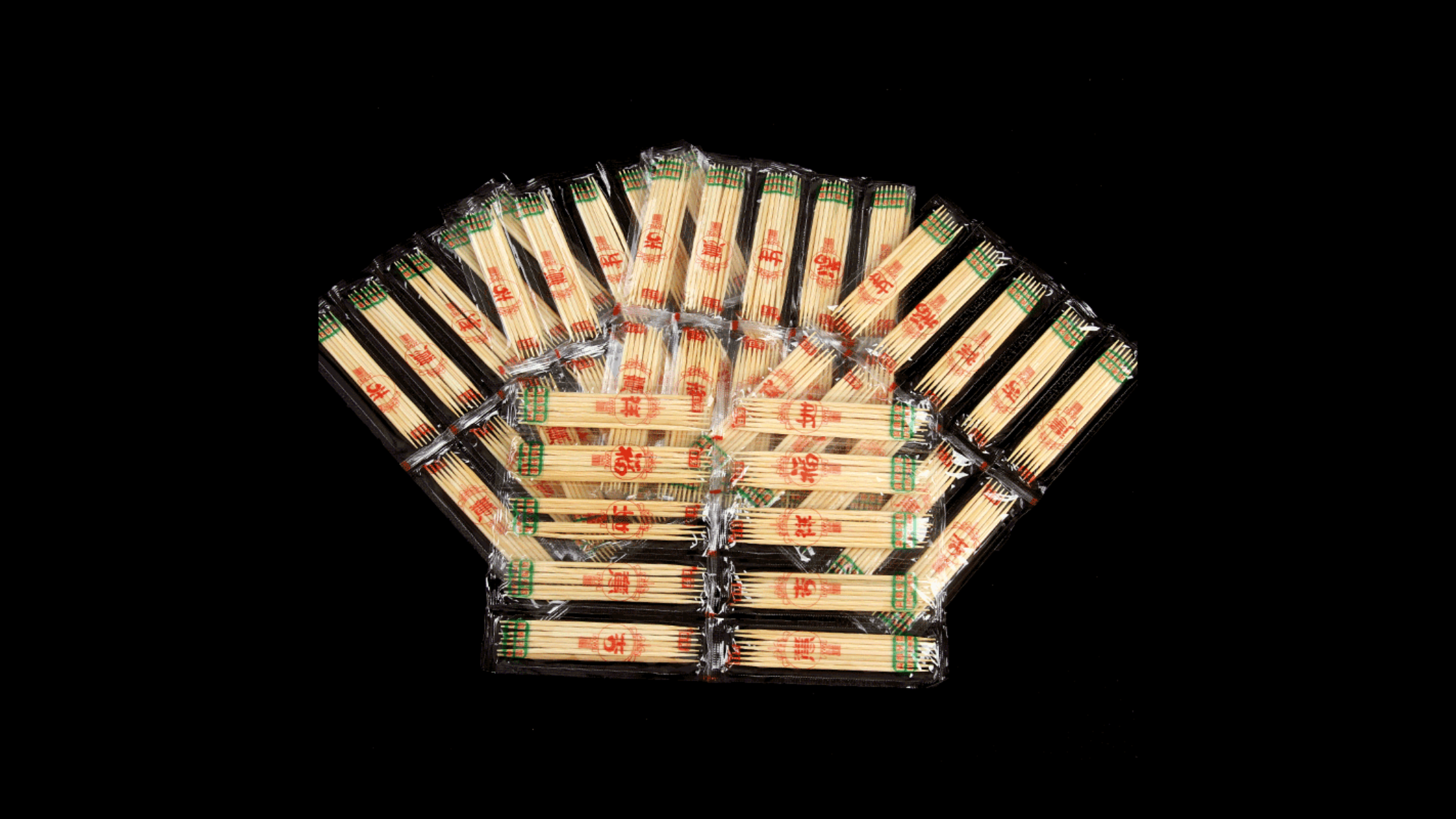1.8*65mm bamboo toothpicks double points plastic pack