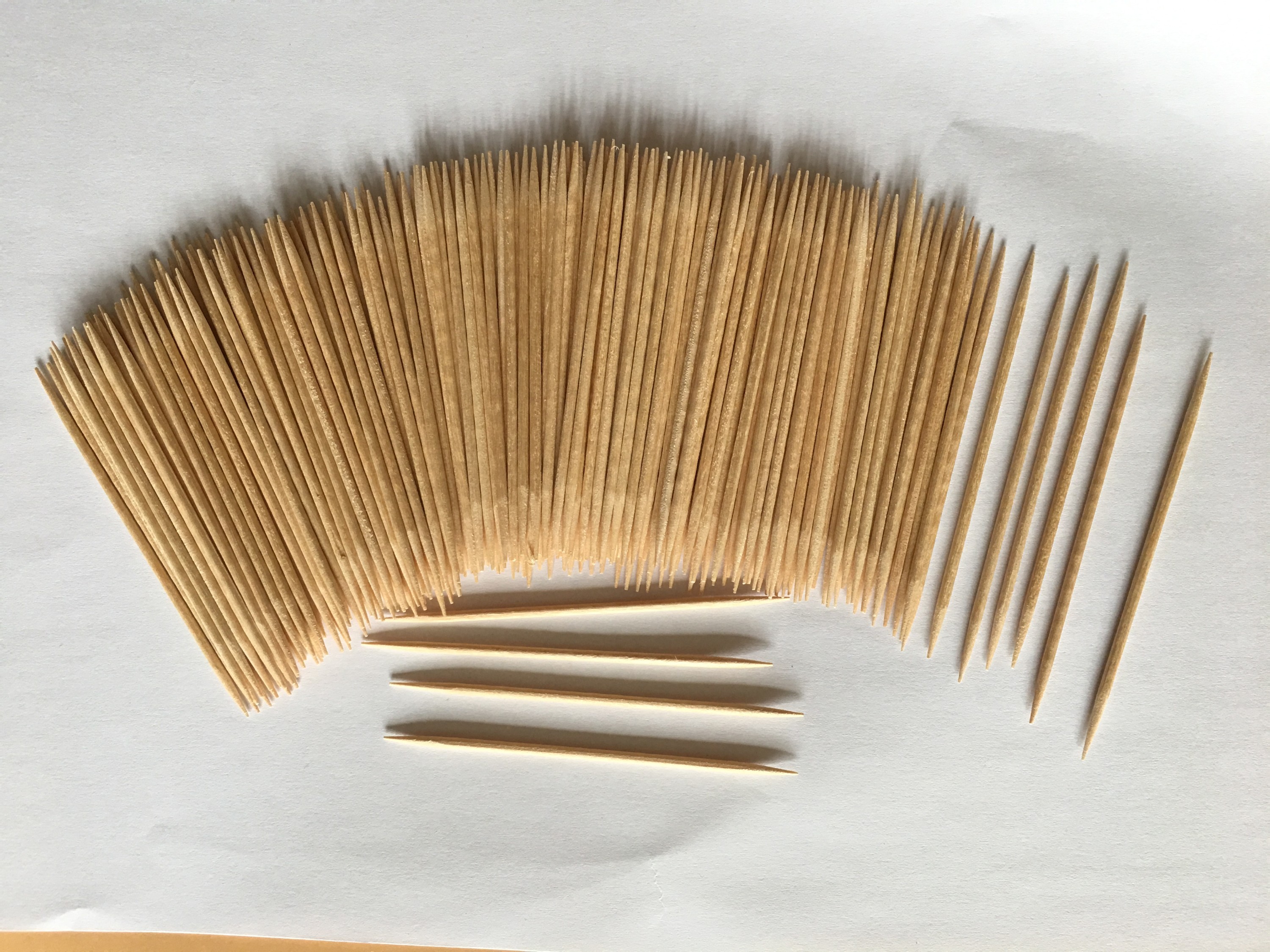 2.0*65mm bamboo toothpicks paper packing