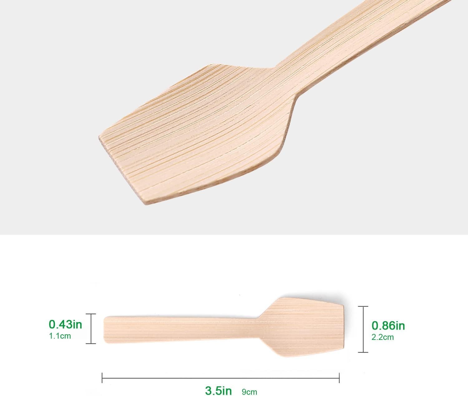 90mm square bamboo spoon