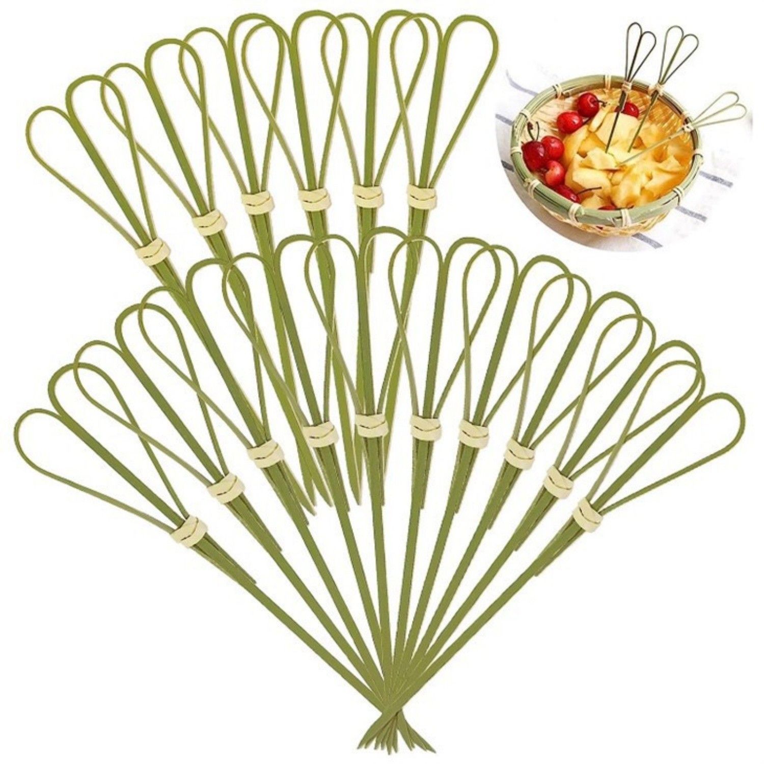 6/9/10/12/15/18cm Natural bamboo heart shape pick