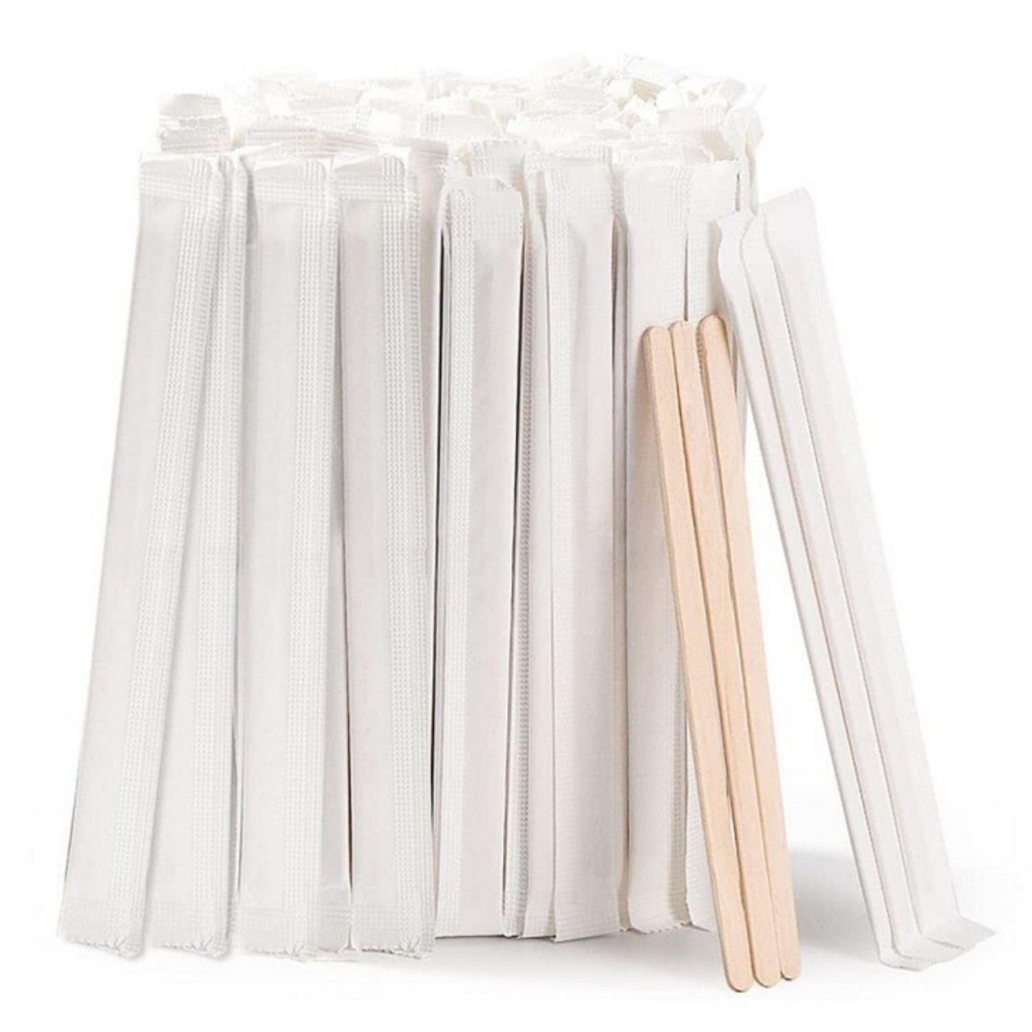 140*5*1.3mm round end individual pack wooden coffee stirrer 