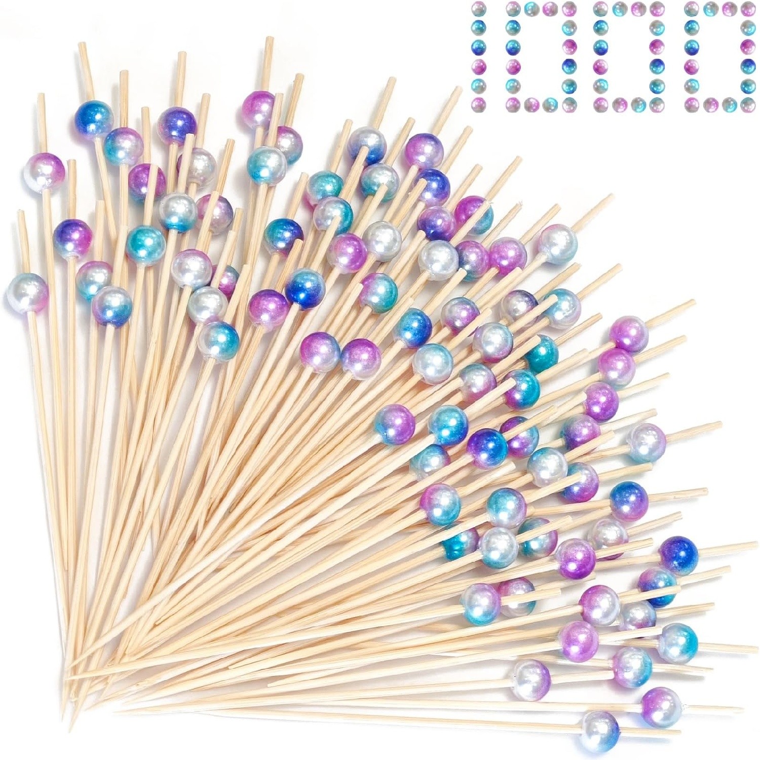 90/120mm Pearl beaded bamboo skewer