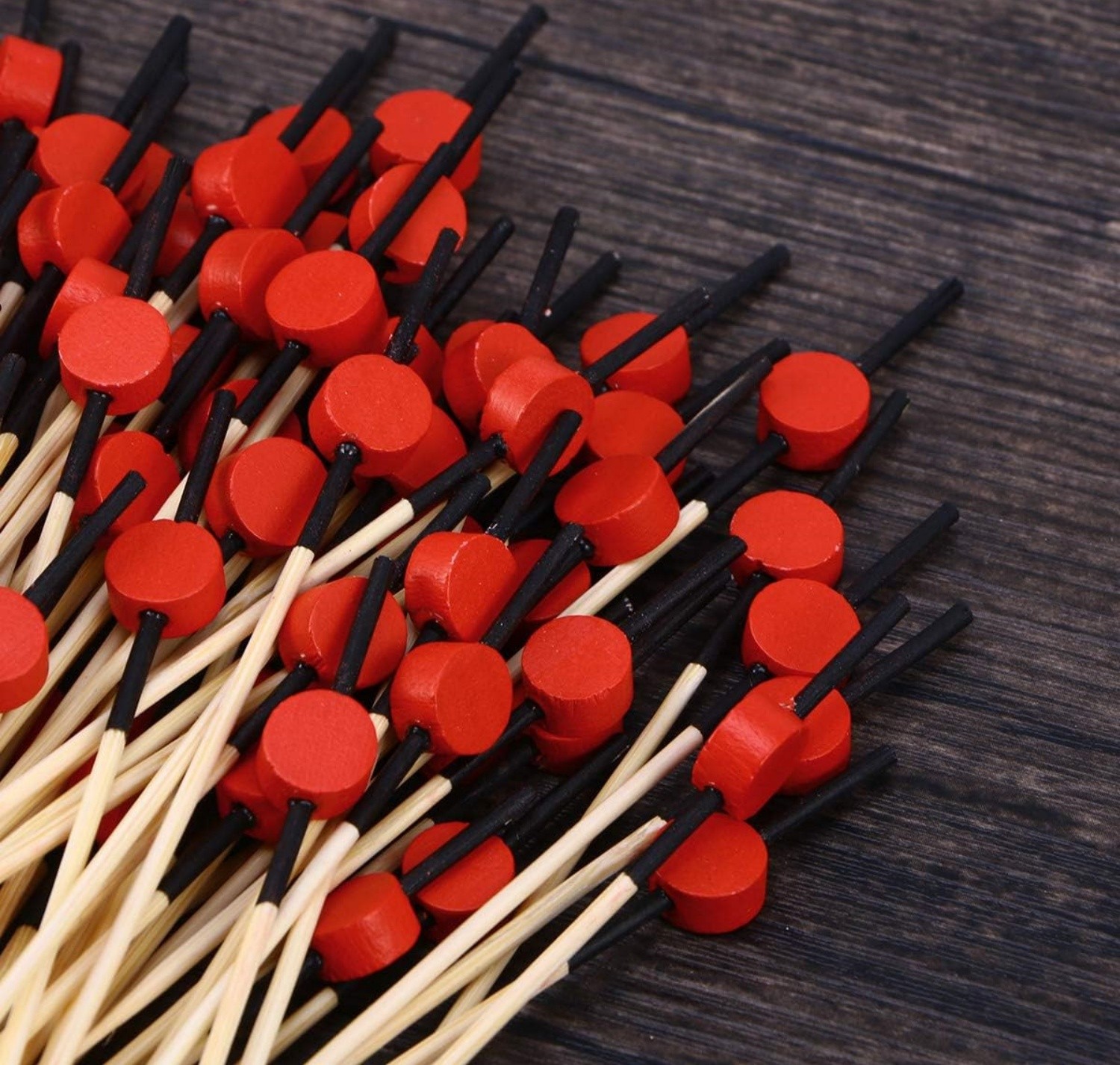 90/120mm Flat round beaded bamboo skewer