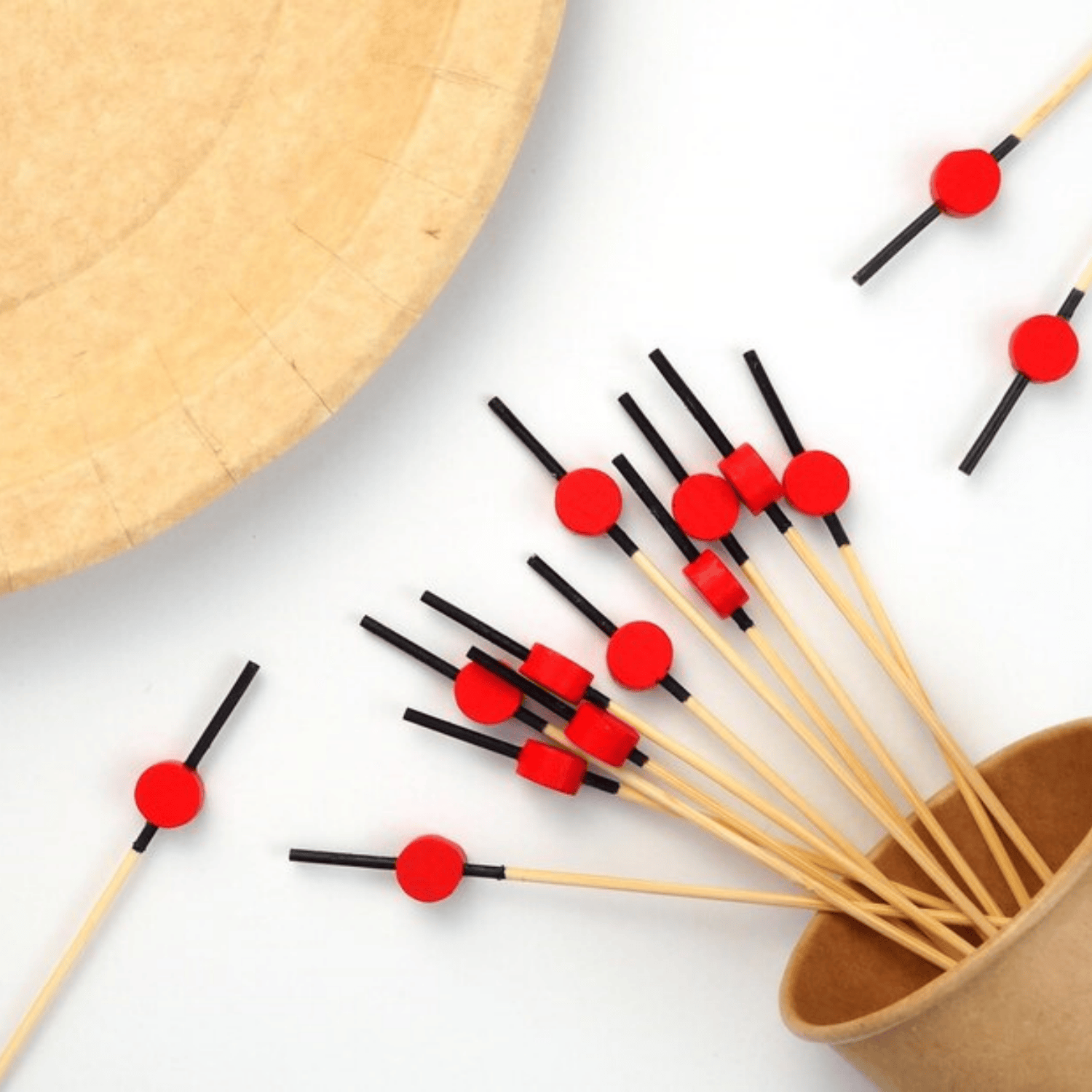 90/120mm Flat round beaded bamboo skewer