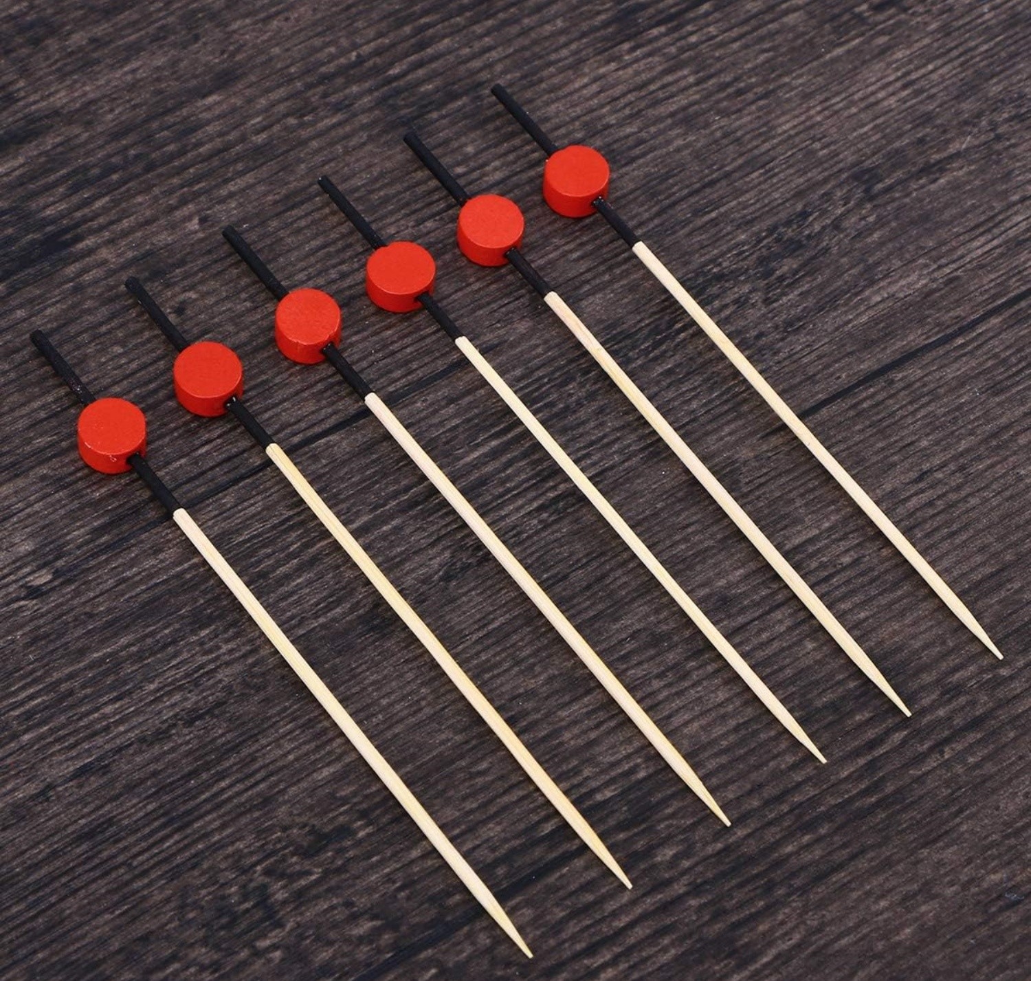 90/120mm Flat round beaded bamboo skewer