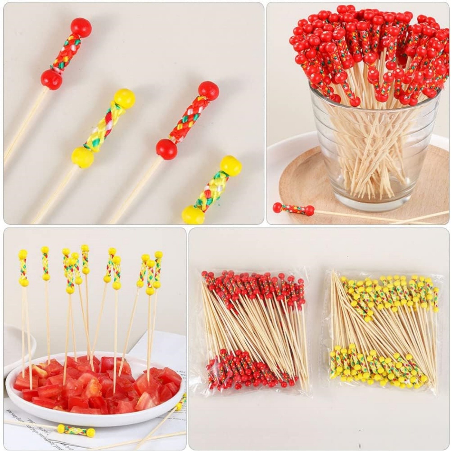 90/120mm Double beaded bamboo skewer