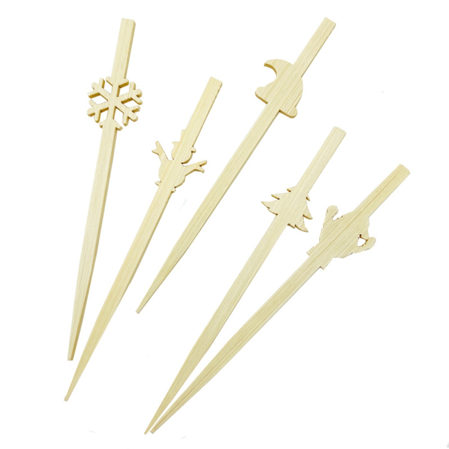 90/120mm laser cut fruit bamboo skewer