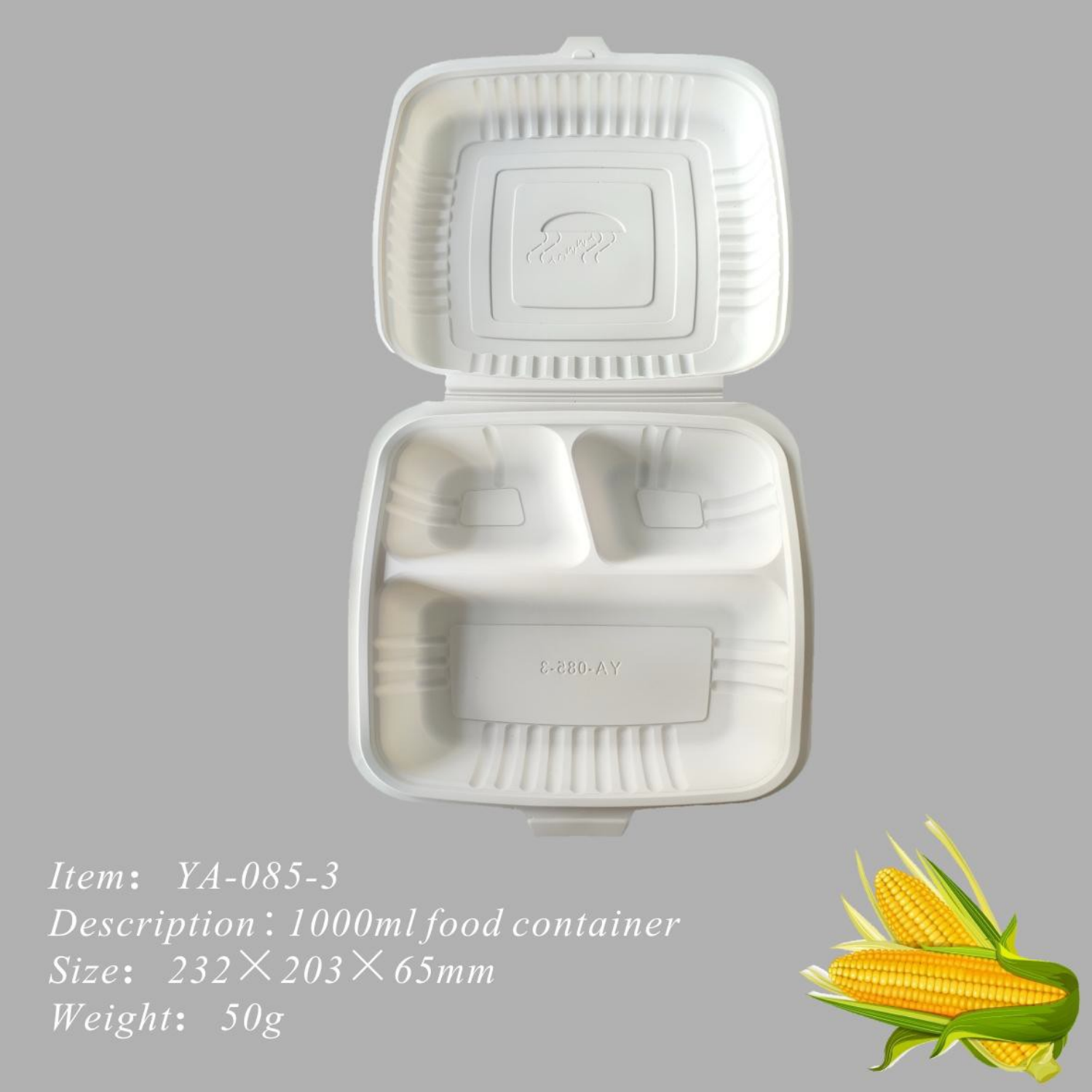 Customized sizes Corn starch food container
