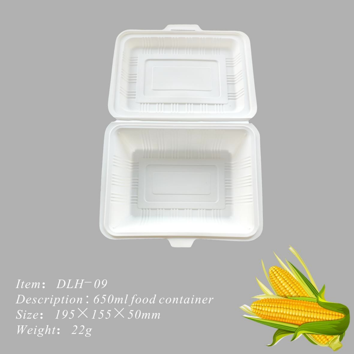Customized sizes Corn starch food container