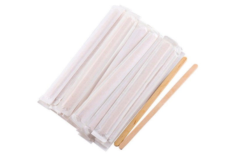 140*5*1.3mm round end individual pack wooden coffee stirrer 