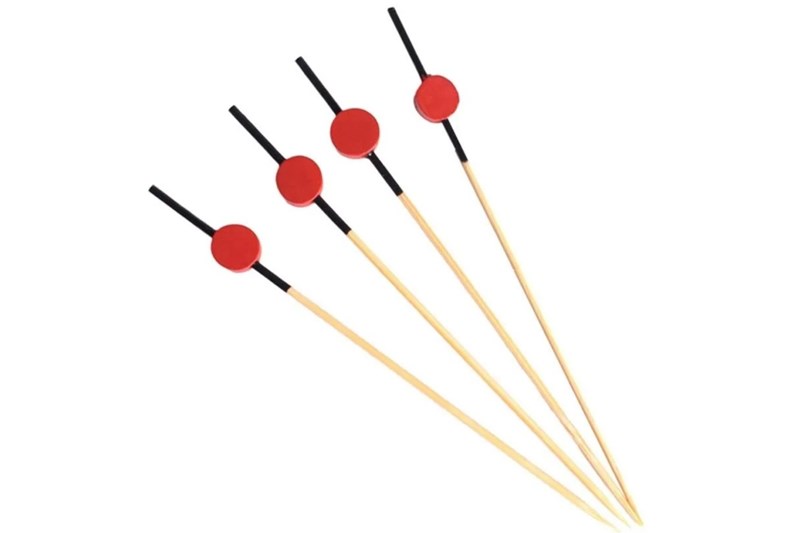 90/120mm Flat round beaded bamboo skewer