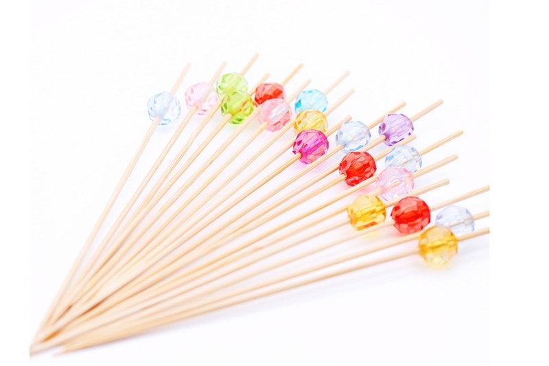 90/120mm Crystal beaded bamboo skewer