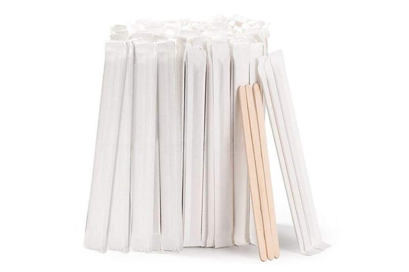 110*5*1mm round end individual pack wooden coffee stirrer 