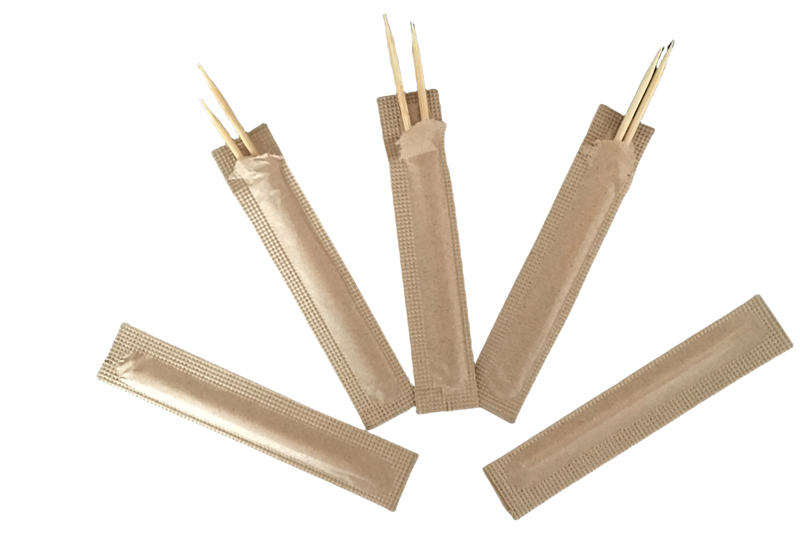 1.8*65mm bamboo toothpicks individual paper pack