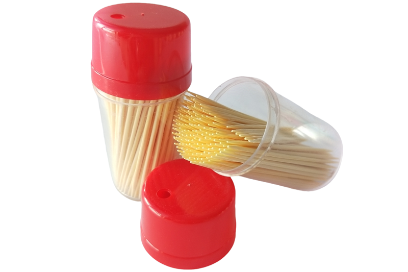 1.8*65mm Bamboo toothpicks with plastic box pack